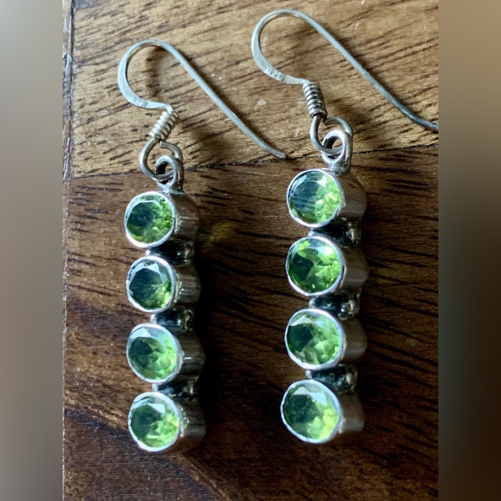 Sterling Silver and Peridot Earrings